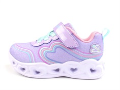 Skechers lavender/multi retro heart sneaker med blink